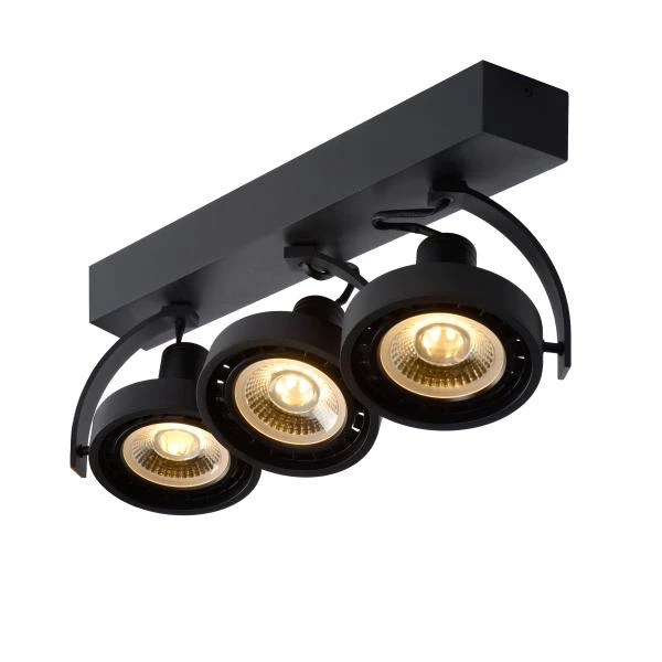 Lucide DORIAN - Plafondspot - LED Dim to warm - GU10 (ES111) - 3x12W 2200K/3000K - Zwart - detail 3